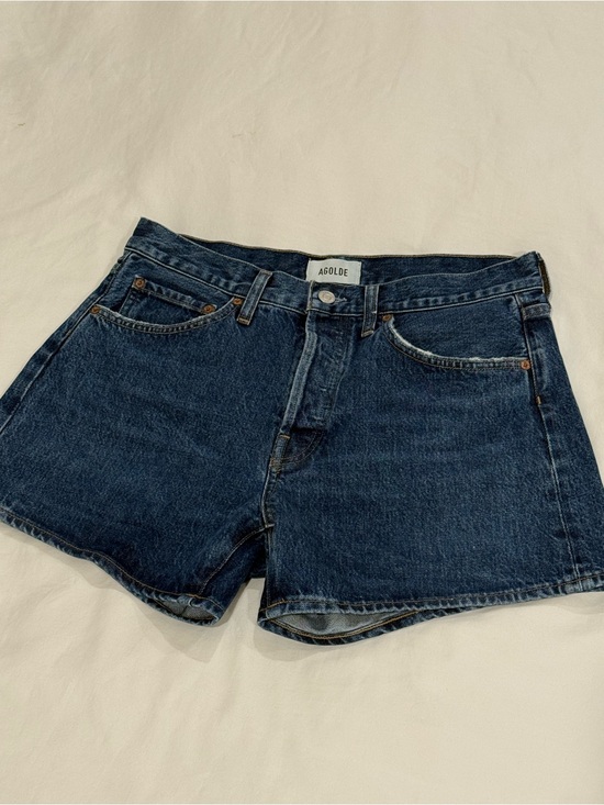 Agolde Pants - Agolde Dark Indigo High-Rise Denim Shorts